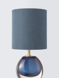 John Lewis Redden Glass Base Table Lamp, Blue - thumbnail 3