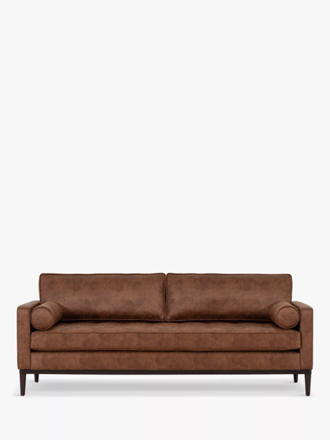 Swyft Model 02 Large 3 Seater Sofa Bed, Dark Leg, Faux Leather Chestnut - image 1