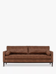 Swyft Model 02 Large 3 Seater Sofa Bed, Dark Leg, Faux Leather Chestnut