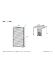KETTLER Signature Pergola Louvre Panel, 150cm, Grey - thumbnail 4