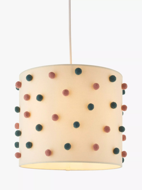 John Lewis Pom Pom Lamp & Ceiling Shade, Plaster
