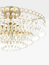 Laura Ashley Enid Semi Flush Crystal Pendant Ceiling Light, Antique Brass - thumbnail 5