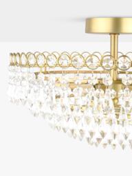 Laura Ashley Enid Semi Flush Crystal Pendant Ceiling Light, Antique Brass - thumbnail 4