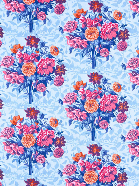 Harlequin x Sophie Robinson Dahlia Bunch Made to Measure Curtains or Roman Blind, Lapis/Carnelian/Spinel - image 1
