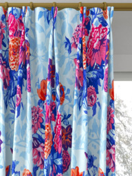 Harlequin x Sophie Robinson Dahlia Bunch Made to Measure Curtains or Roman Blind, Lapis/Carnelian/Spinel - thumbnail 4