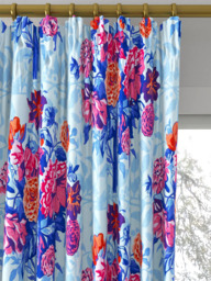 Harlequin x Sophie Robinson Dahlia Bunch Made to Measure Curtains or Roman Blind, Lapis/Carnelian/Spinel - thumbnail 2