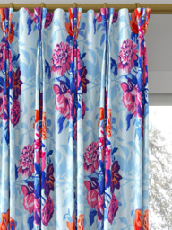 Harlequin x Sophie Robinson Dahlia Bunch Made to Measure Curtains or Roman Blind, Lapis/Carnelian/Spinel - thumbnail 6