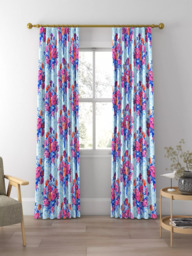 Harlequin x Sophie Robinson Dahlia Bunch Made to Measure Curtains or Roman Blind, Lapis/Carnelian/Spinel - thumbnail 3