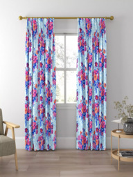 Harlequin x Sophie Robinson Dahlia Bunch Made to Measure Curtains or Roman Blind, Lapis/Carnelian/Spinel - thumbnail 5