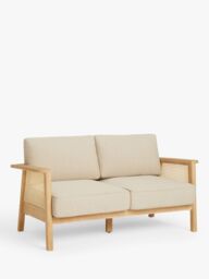 John Lewis Rattan 2-Seater Garden Sofa, FSC-Certified (Acacia Wood), Natural - thumbnail 1
