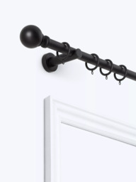 John Lewis Fixed Metal Curtain Pole Kit with Ball Finial, Dia.28mm