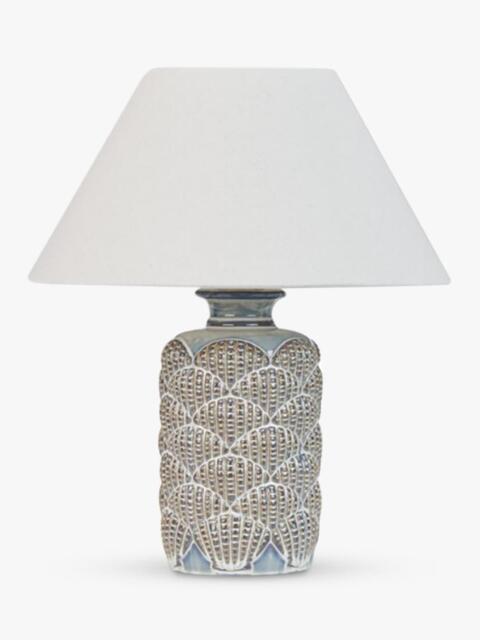 Neptune Dune Small Ceramic Base Table Lamp, Reactive Blue - image 1