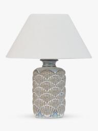 Neptune Dune Small Ceramic Base Table Lamp, Reactive Blue - thumbnail 1