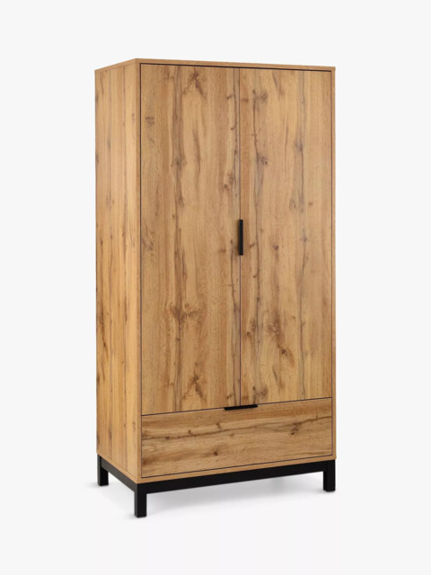 Julian Bowen Bali Double Wardrobe with 1 Drawer, Oak - image 1