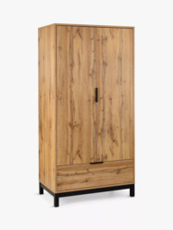 Julian Bowen Bali Double Wardrobe with 1 Drawer, Oak