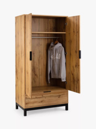 Julian Bowen Bali Double Wardrobe with 1 Drawer, Oak - thumbnail 3