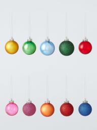 John Lewis Small Shatterproof Christmas Tree Baubles, Box of 100, Multi
