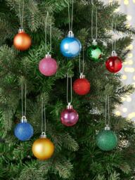 John Lewis Small Shatterproof Christmas Tree Baubles, Box of 100, Multi - thumbnail 2