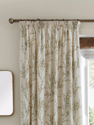 Laura Ashley Pussy Willow Pair Lined Pencil Pleat Curtains, Off White-hedgerow - thumbnail 3