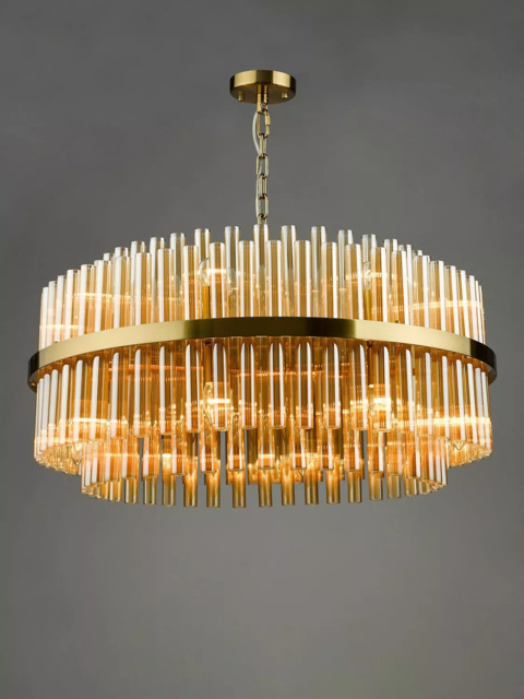 Där Imani 16 Glass Pendant Ceiling Light, Brass/Champagne - image 1