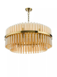 Där Imani 16 Glass Pendant Ceiling Light, Brass/Champagne - thumbnail 2