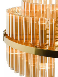 Där Imani 16 Glass Pendant Ceiling Light, Brass/Champagne - thumbnail 6