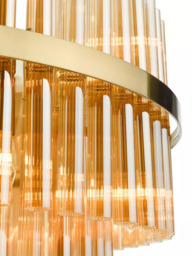 Där Imani 16 Glass Pendant Ceiling Light, Brass/Champagne - thumbnail 4