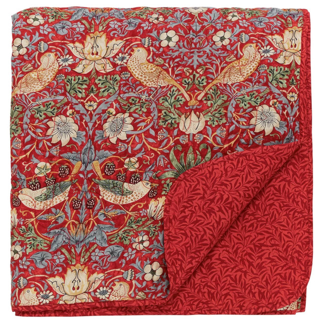 Morris & Co. Strawberry Thief Bedspread - image 1