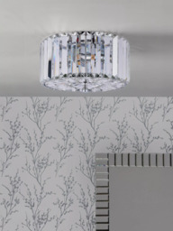 Laura Ashley Fernhurst 3 Bulb Flush Ceiling Light, Polished Chrome - thumbnail 2