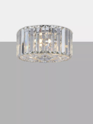 Laura Ashley Fernhurst 3 Bulb Flush Ceiling Light, Polished Chrome - thumbnail 3