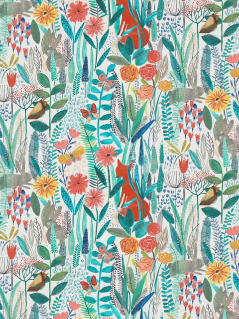 Harlequin Hide And Seek Made to Measure Curtains or Roman Blind, Poppy/Marine/Ochre - image 1