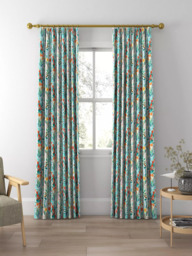 Harlequin Hide And Seek Made to Measure Curtains or Roman Blind, Poppy/Marine/Ochre - thumbnail 3