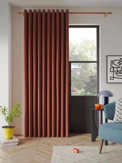 John Lewis Textured Weave Ultra Thermal Lined Eyelet Door Curtain - image 1
