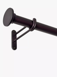 John Lewis Select Classic Eyelet Curtain Pole with Disc Finial, Wall Fix, Dia.25mm - thumbnail 2