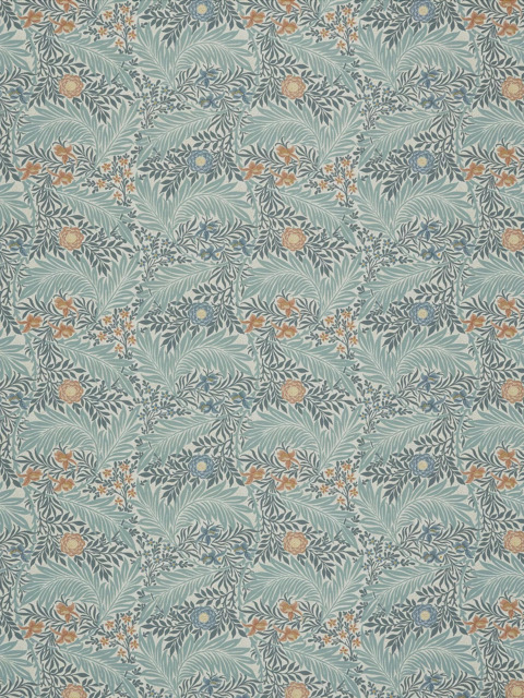 William Morris At Home Lily Flower Embroidered Made to Measure Curtains or Roman Blind, Ochre - image 1