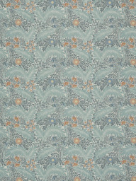 William Morris At Home Lily Flower Embroidered Made to Measure Curtains or Roman Blind, Ochre