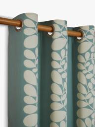 Orla Kiely Sycamore Stripe Pair Lined Eyelet Curtains, Duck Egg - thumbnail 2