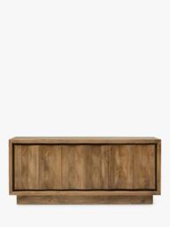 west elm Murray Carved Mango Wood Media Unit, Burnt Wax - thumbnail 5