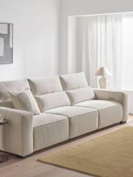 John Lewis Slider Large 3 Seater Sofa, Natural Chenille - thumbnail 2