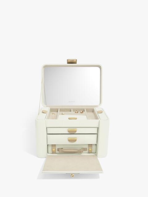 The Dulwich Belgravia Leather Jewellery Box, Cream/Mink - image 1