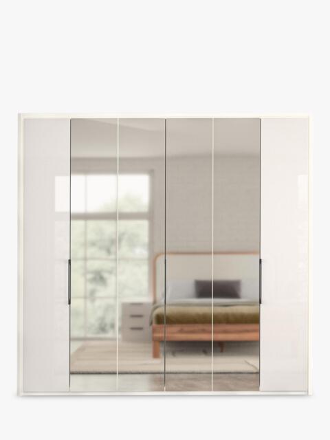 John Lewis Osaka 2.25m Bi-Fold Wardrobe with 2 Glass Doors & 4 Mirrored Doors - image 1