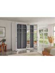 John Lewis Osaka 2.25m Bi-Fold Wardrobe with 2 Glass Doors & 4 Mirrored Doors - thumbnail 4