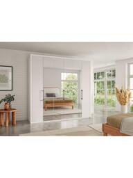 John Lewis Osaka 2.25m Bi-Fold Wardrobe with 2 Glass Doors & 4 Mirrored Doors - thumbnail 3