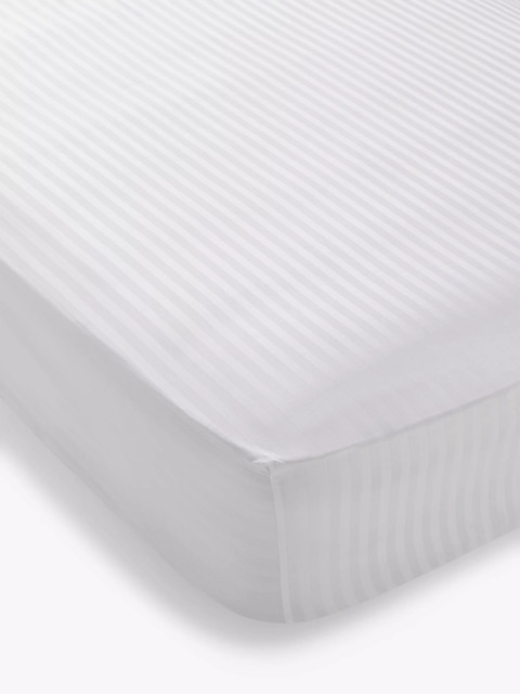 John Lewis Satin Stripe Pure Cotton Sateen Fitted Sheets, 400 Thread Count - image 1