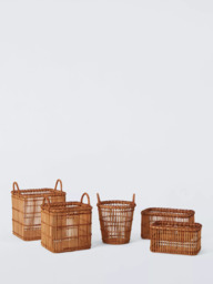 John Lewis Mid-Century Woven Rattan Basket, Large - thumbnail 4