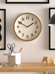 Jones Clocks Lodge Quartz Analogue Wall Clock, 25cm, Natural - thumbnail 3