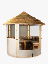 Breeze House Mara Signature Cape Reed Thatch Roof Circular Gazebo, FSC-Certified (Scandinavian Redwood) - thumbnail 4