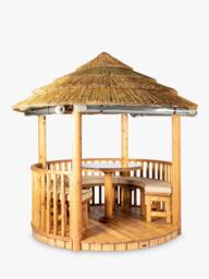 Breeze House Mara Signature Cape Reed Thatch Roof Circular Gazebo, FSC-Certified (Scandinavian Redwood) - thumbnail 3