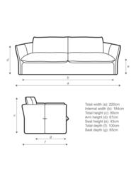 John Lewis Dimple Large 3 Seater Sofa, Easy Clean Cotton Linen Blend Soft Blue - thumbnail 2