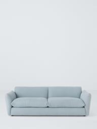 John Lewis Dimple Large 3 Seater Sofa, Easy Clean Cotton Linen Blend Soft Blue - thumbnail 3